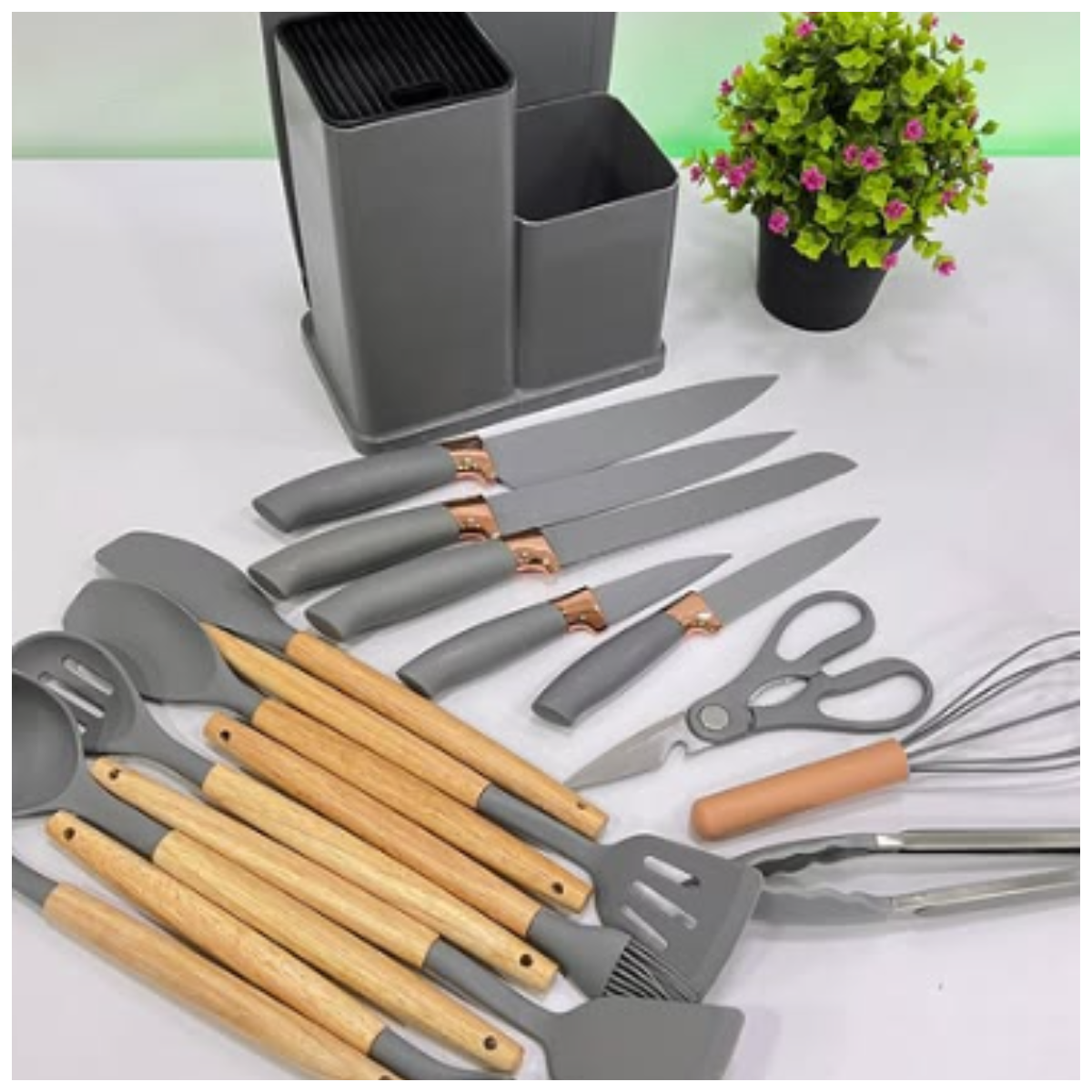 Set Chef Premium 19 Piezas Silicona Antiadherente y Organizador