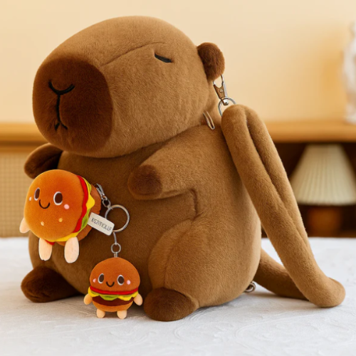 KapiBag – Mochila Kawaii Capibara con Hamburguesa