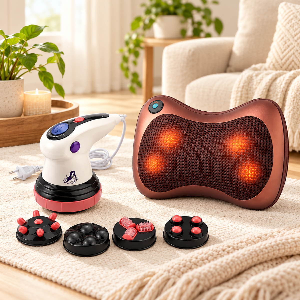 Pack Relax Corporal | Masajeador Infrarrojo + Almohada Shiatsu con Calor