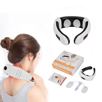 Masajeador Cervical Electroestimulador 2 en 1 con Parches