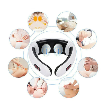 Masajeador Cervical Electroestimulador 2 en 1 con Parches