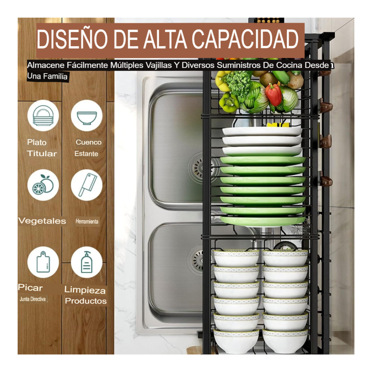 Escurridor Organizador Premium para Lavaplatos| Cocina Ordenada y Funcional