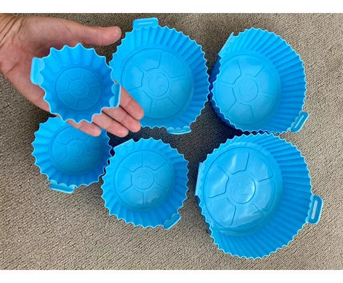 Pack 6 Moldes de Silicona Antiadherentes para Air Fryer