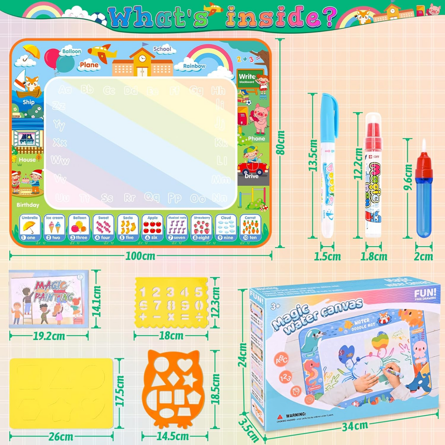 MagicDraw – Alfombra Mágica Reutilizable para Dibujar con Agua