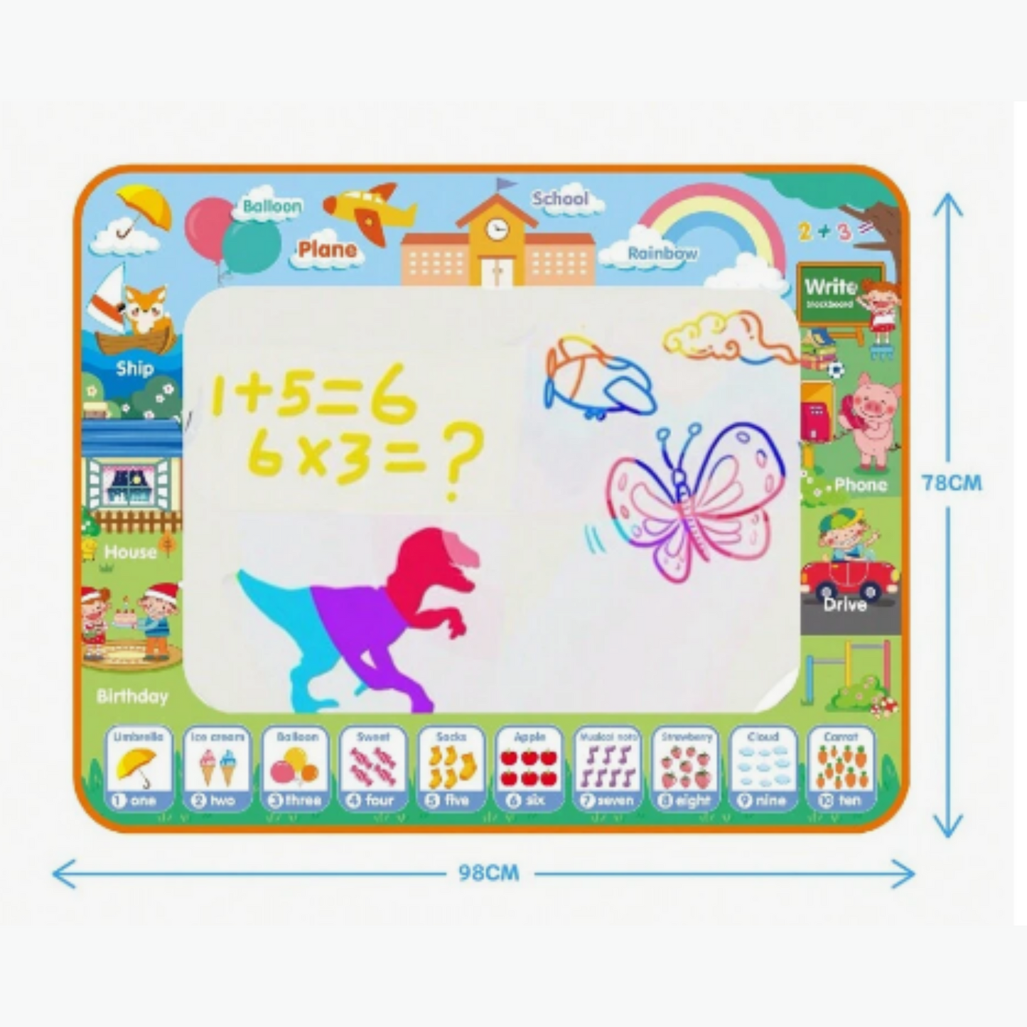 MagicDraw – Alfombra Mágica Reutilizable para Dibujar con Agua