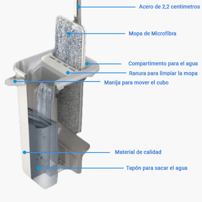Mopa Limpiadora Clean Magic con Balde Escurridor
