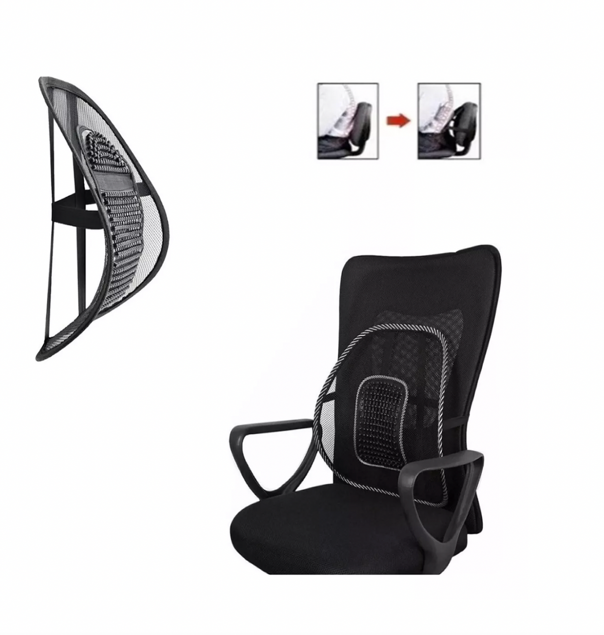 Cojin Lumbar Ergonomico Transpirable Alivio y Soporte Diario