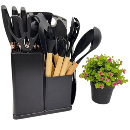 Set Chef Premium 19 Piezas | Silicona Antiadherente + Organizador