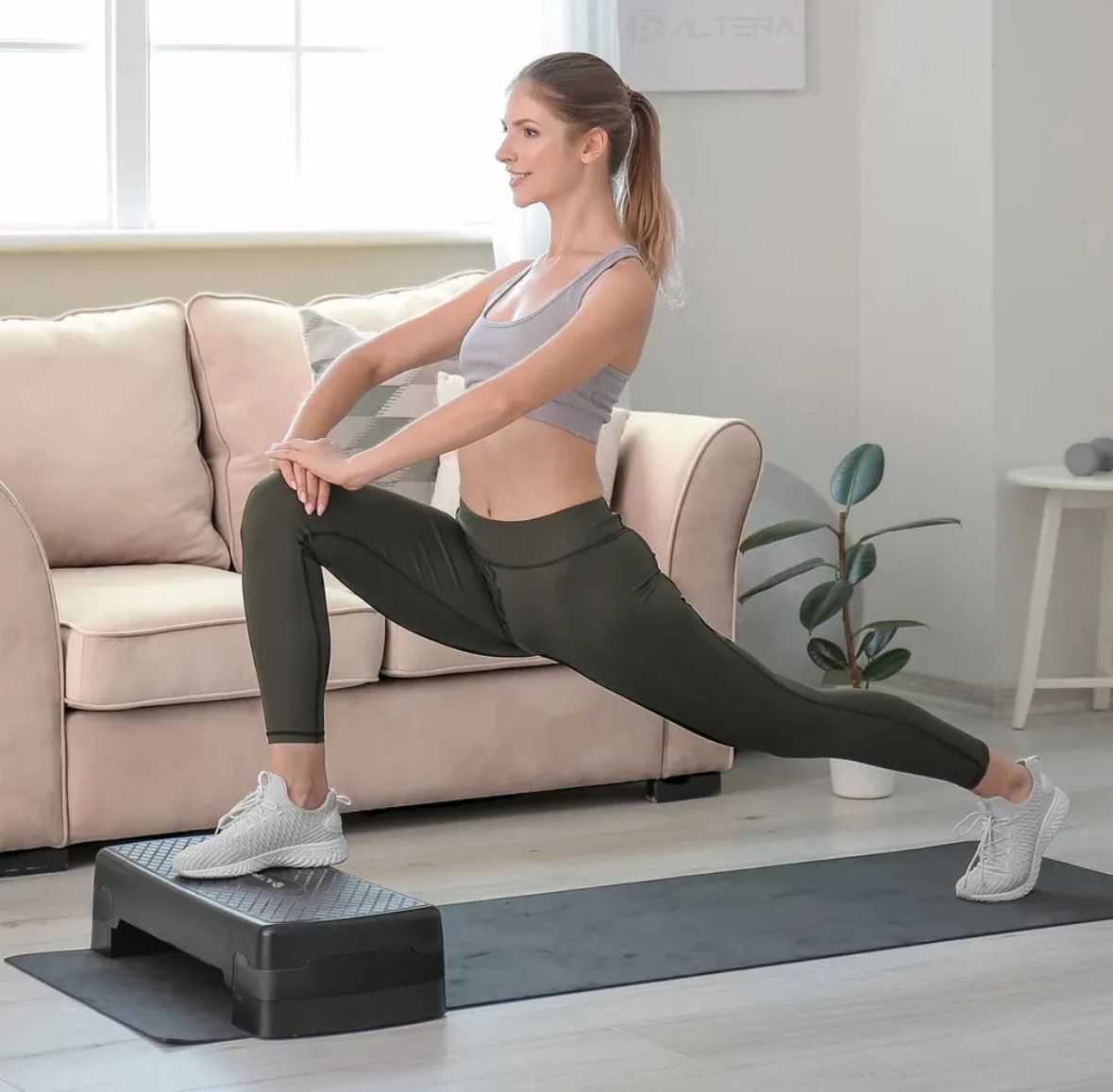 Step Aeróbico Ajustable Plataforma Fitness para Entrenar en Casa