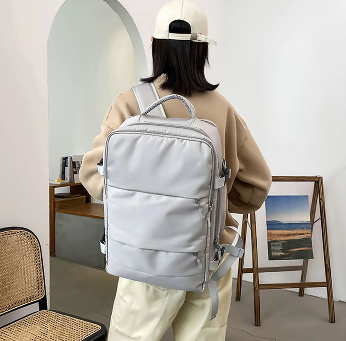 Mochila de Viaje 35L Puerto USB Viaje Seguro Equipaje Mano