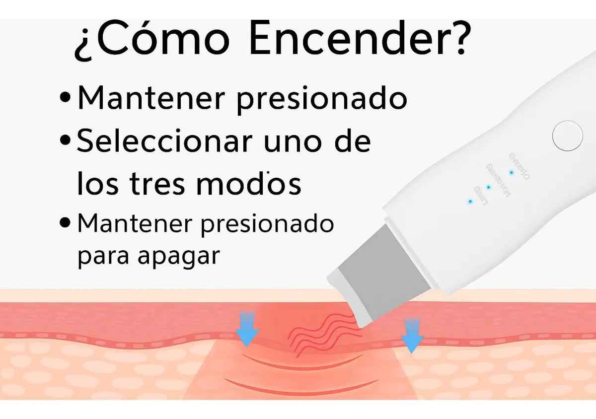 Paleta Ultrasónica Facial Limpieza Profunda y Skincare en Casa