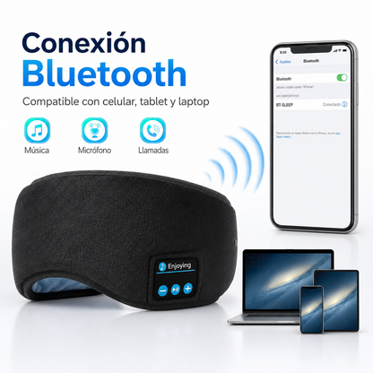 Antifaz Relax Sleep Bluetooth con Audífonos Integrados