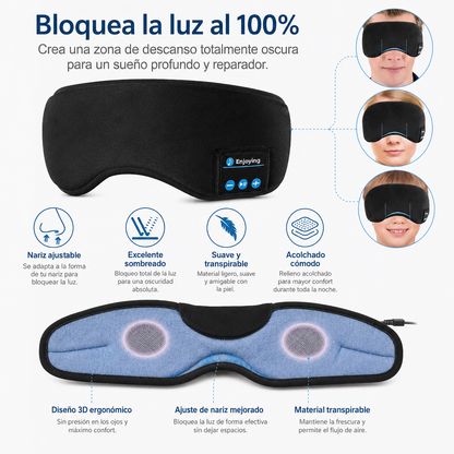 Antifaz Relax Sleep Bluetooth con Audífonos Integrados