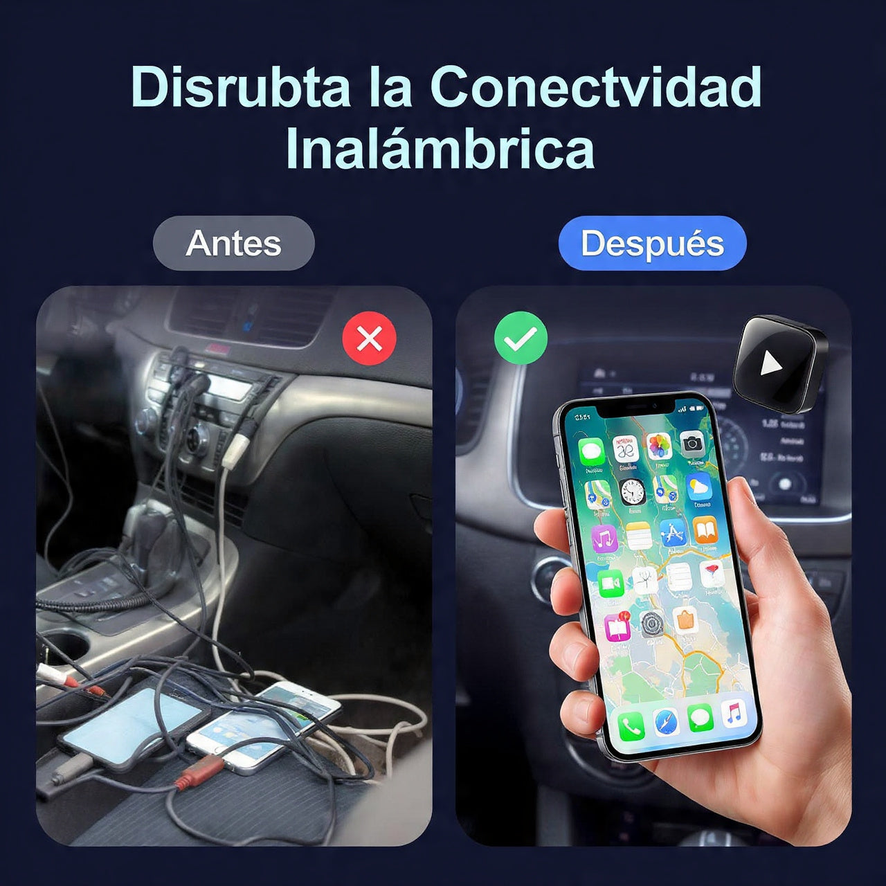 CarPlay Adaptador  Inalambrico Premium Conexion Rapida Sin Cables
