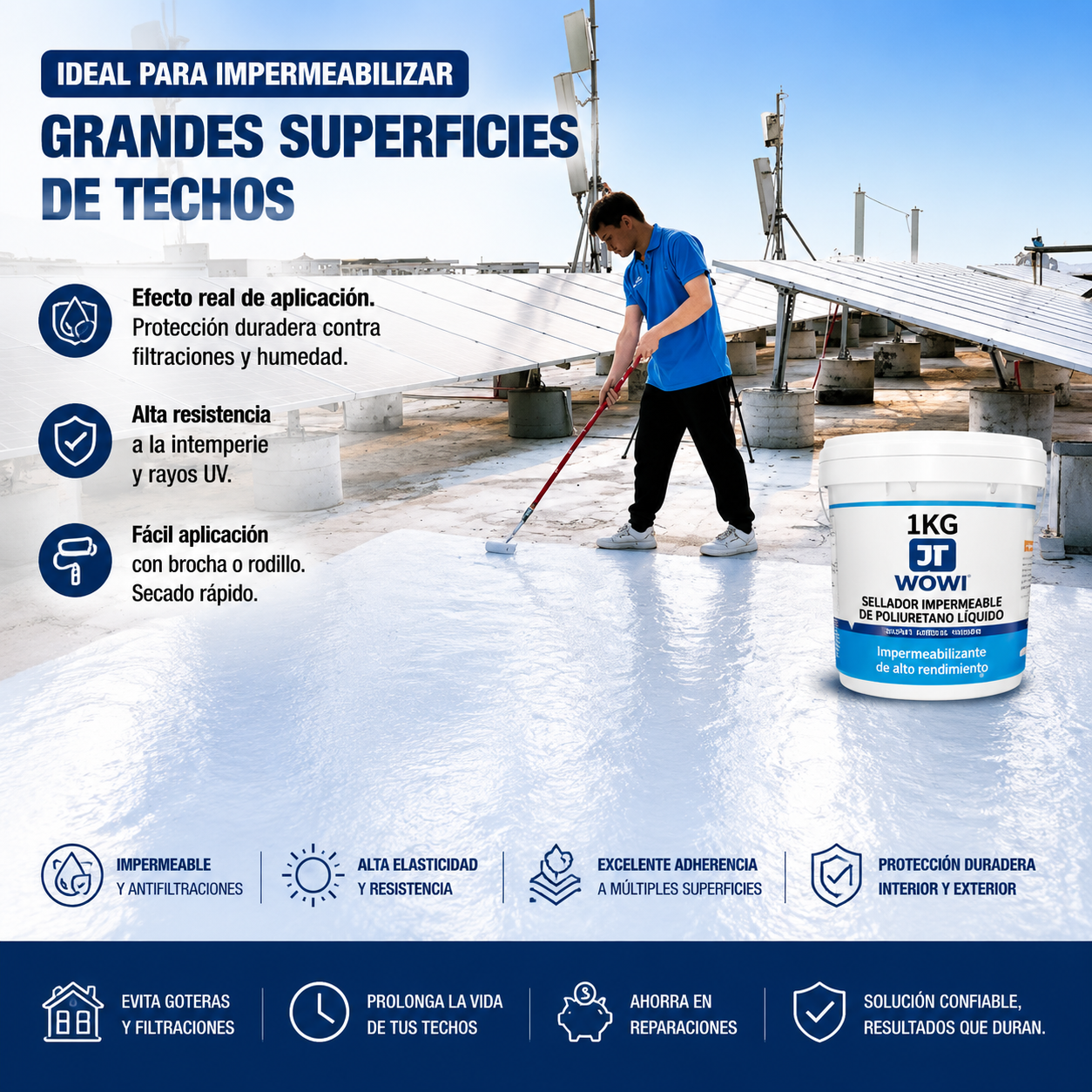 Sellador Impermeable Antigoteras WOWI 1kg Alta Resistencia