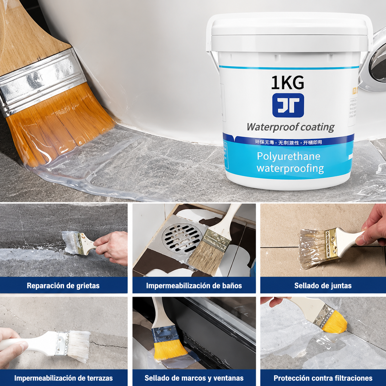 Sellador Impermeable Antigoteras WOWI 1kg Alta Resistencia