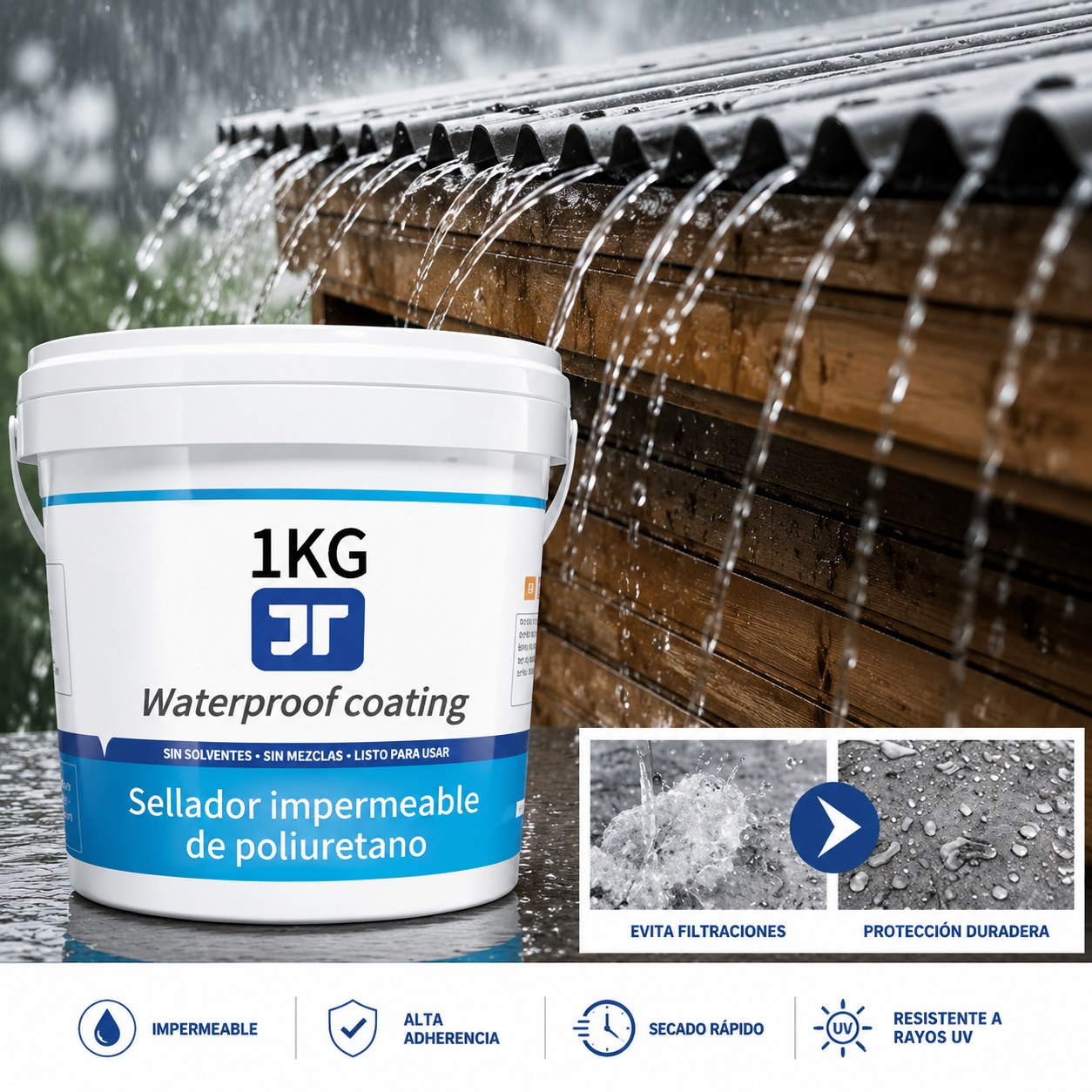 Sellador Impermeable Antigoteras WOWI 1kg Alta Resistencia