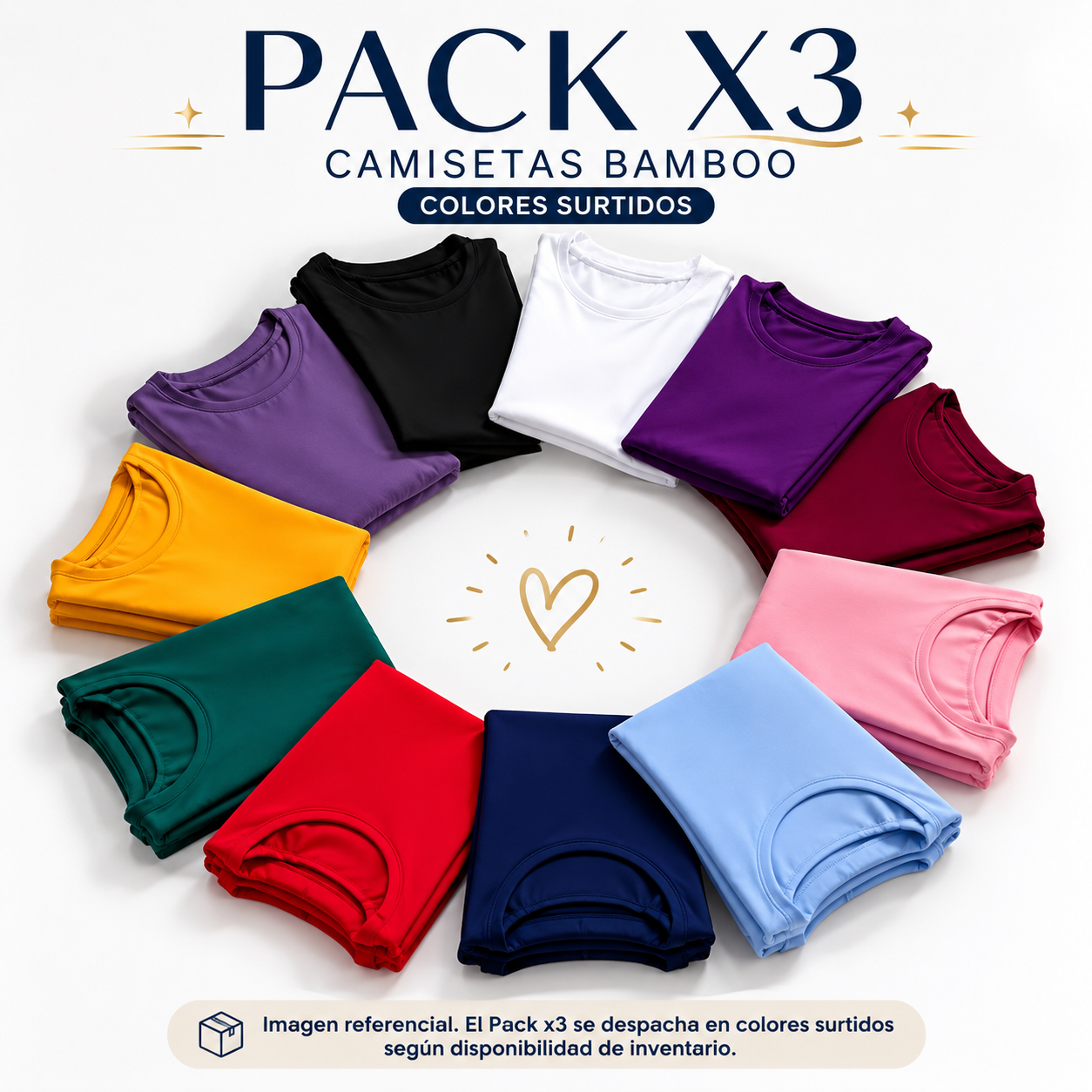Pack x3 Camisetas Manga Larga Bambo