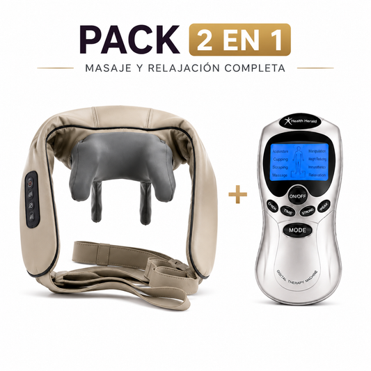 Pack Masajeador Cervical Inalámbrico + Electroestimulador TENS