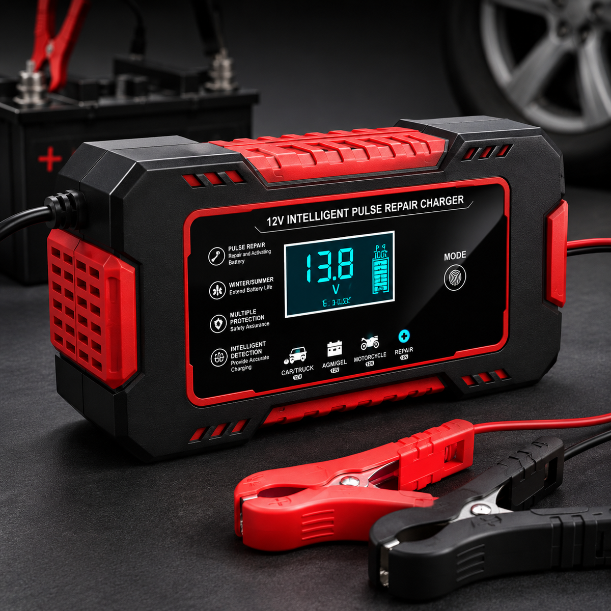 Cargador Inteligente de Baterías 12V – Carga, Mantención y Reparación