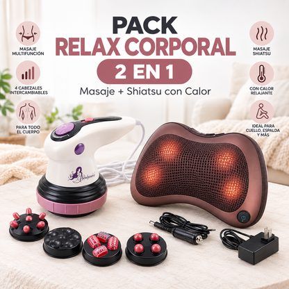 Pack Relax Corporal | Masajeador Infrarrojo + Almohada Shiatsu con Calor