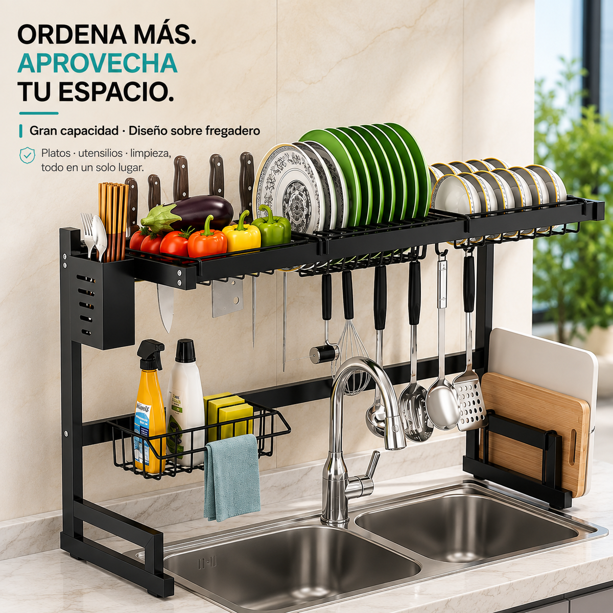 Escurridor Organizador Premium Lavaplatos Cocina Ordenada
