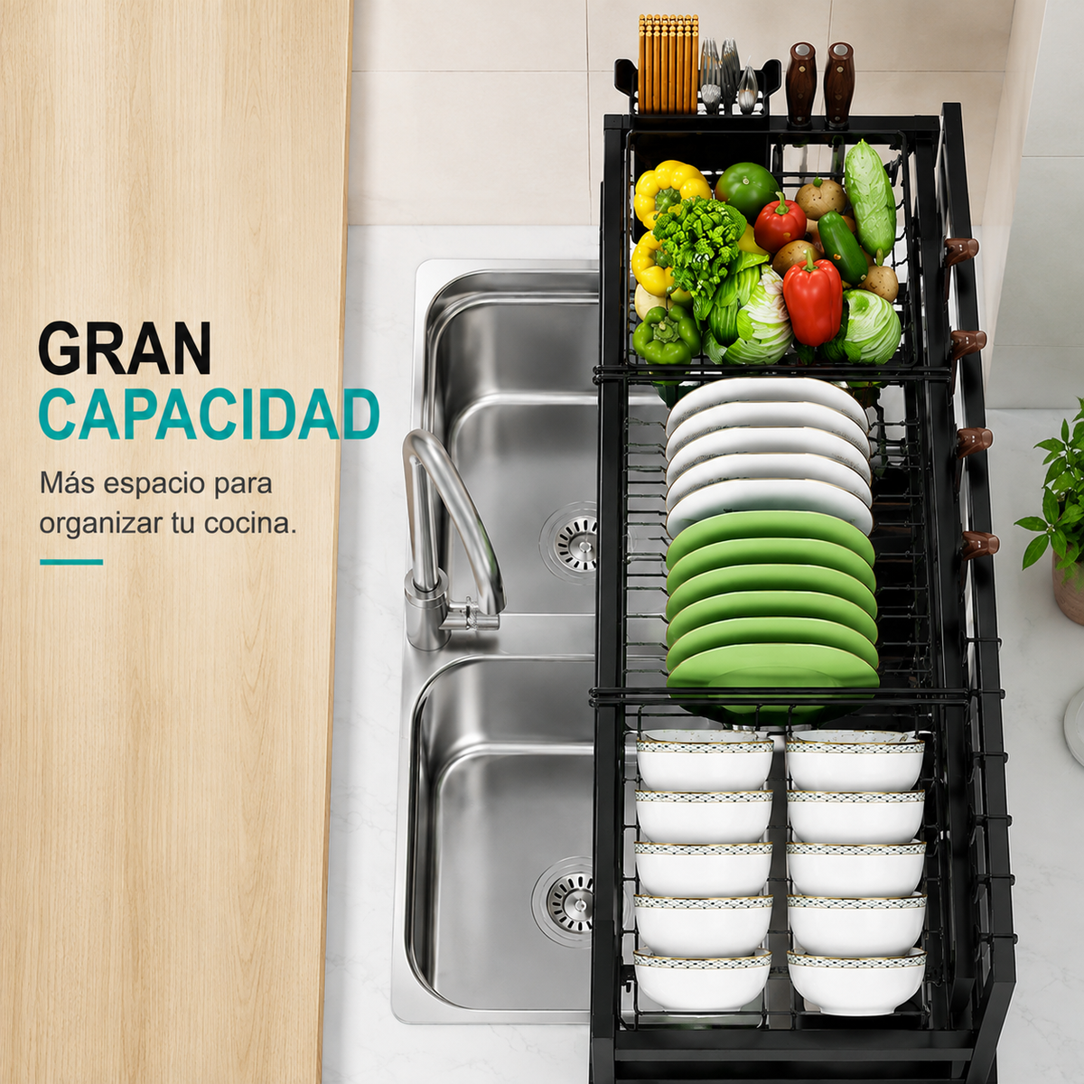 Escurridor Organizador Premium Lavaplatos Cocina Ordenada