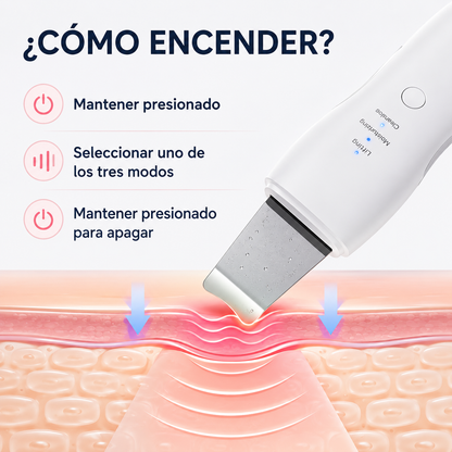Paleta Ultrasónica Facial para Limpieza y Skincare
