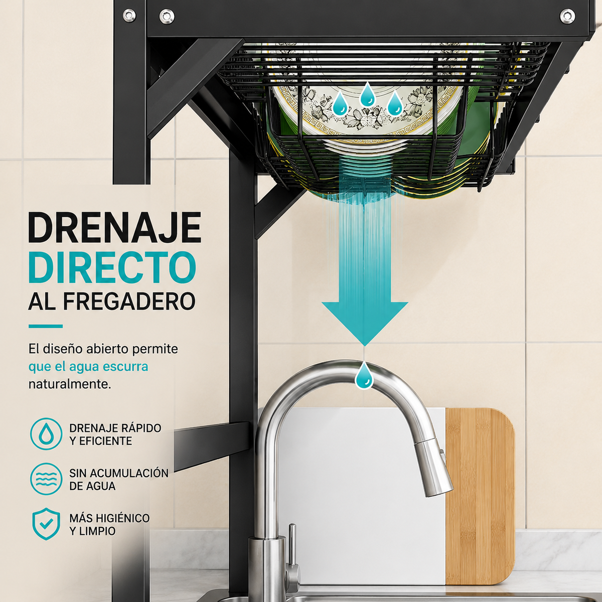 Escurridor Organizador Premium Lavaplatos Cocina Ordenada